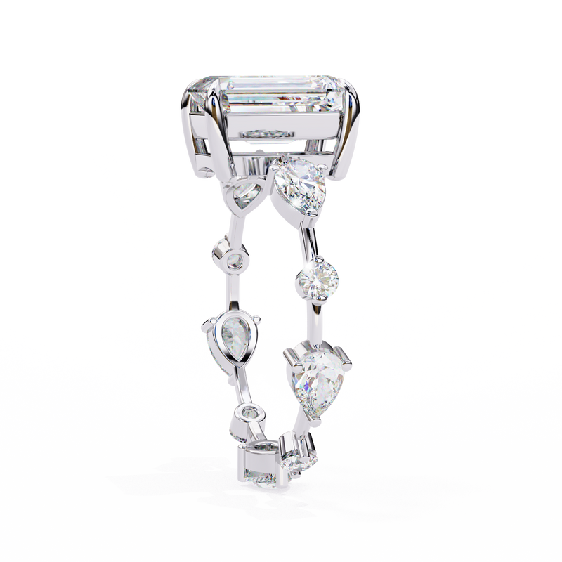 14k IGI certified radiant ring with E-F color VVS-VS clarity diamonds 146