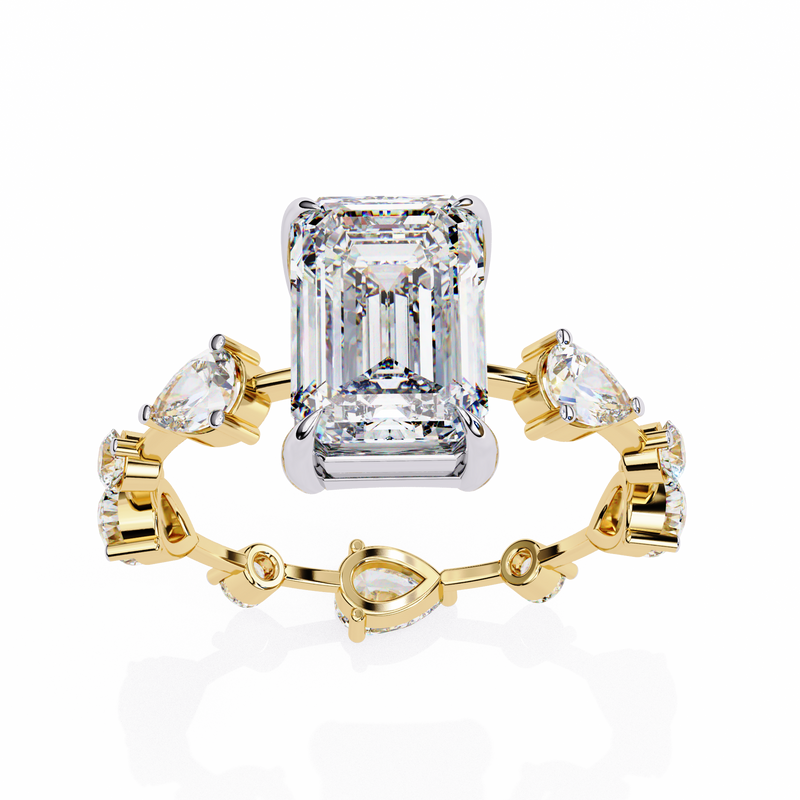 14k IGI certified radiant ring with E-F color VVS-VS clarity diamonds 146