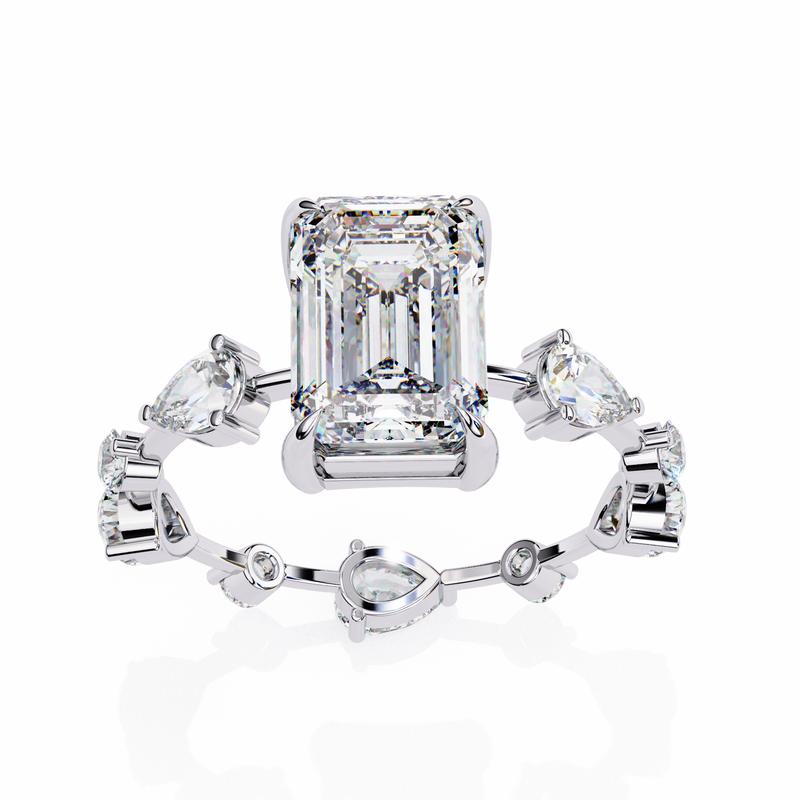 14k IGI certified radiant ring with E-F color VVS-VS clarity diamonds 146