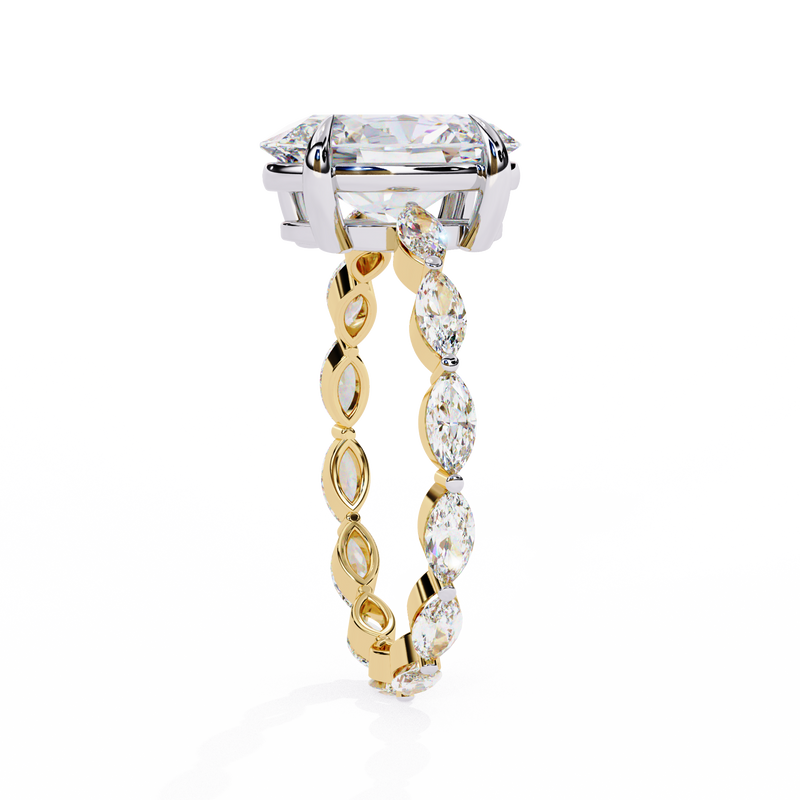 14k IGI certified oval ring with E-F color VVS-VS clarity diamonds 147