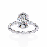 14k IGI certified oval ring with E-F color VVS-VS clarity diamonds 147