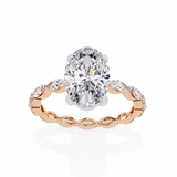 14k IGI certified oval ring with E-F color VVS-VS clarity diamonds 147