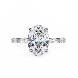 14k IGI certified oval ring with E-F color VVS-VS clarity diamonds 147