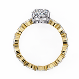 14K Lab Grown Diamond Oval Fashion Engagement Ring with Marquise Accents, E-F Color, VVS-VS Clarity