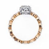 14K Lab Grown Diamond Oval Fashion Engagement Ring with Marquise Accents, E-F Color, VVS-VS Clarity