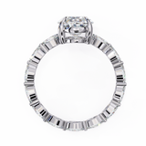 14K Lab Grown Diamond Oval Fashion Engagement Ring with Marquise Accents, E-F Color, VVS-VS Clarity