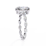 14K Lab Grown Diamond Oval Fashion Engagement Ring with Marquise Accents, E-F Color, VVS-VS Clarity