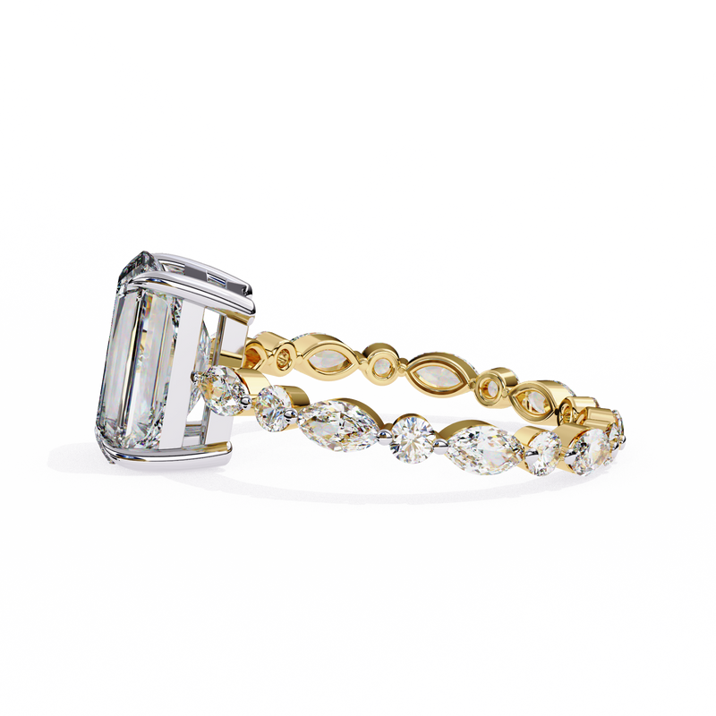 14k IGI certified radiant ring with E-F color VVS-VS clarity diamonds 148