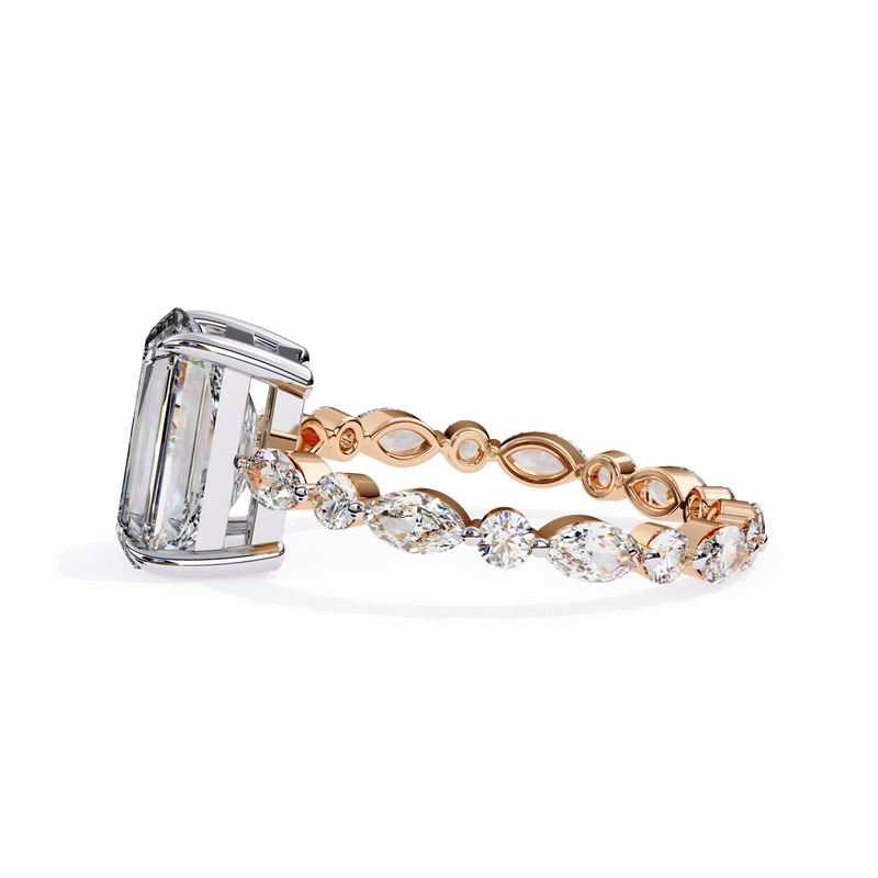 14k IGI certified radiant ring with E-F color VVS-VS clarity diamonds 148