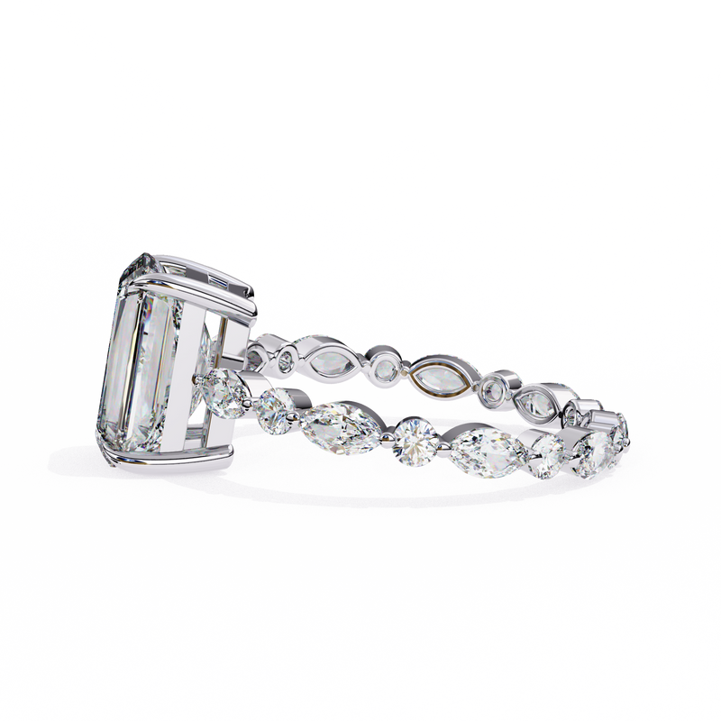 14k IGI certified radiant ring with E-F color VVS-VS clarity diamonds 148
