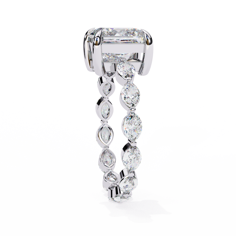 14k IGI certified princess ring with E-F color VVS-VS clarity diamonds 149