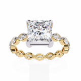14k IGI certified princess ring with E-F color VVS-VS clarity diamonds 149