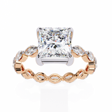 14k IGI certified princess ring with E-F color VVS-VS clarity diamonds 149