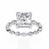 14k IGI certified princess ring with E-F color VVS-VS clarity diamonds 149