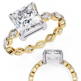 14k IGI certified princess ring with E-F color VVS-VS clarity diamonds 149