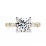 14k IGI certified princess ring with E-F color VVS-VS clarity diamonds 149