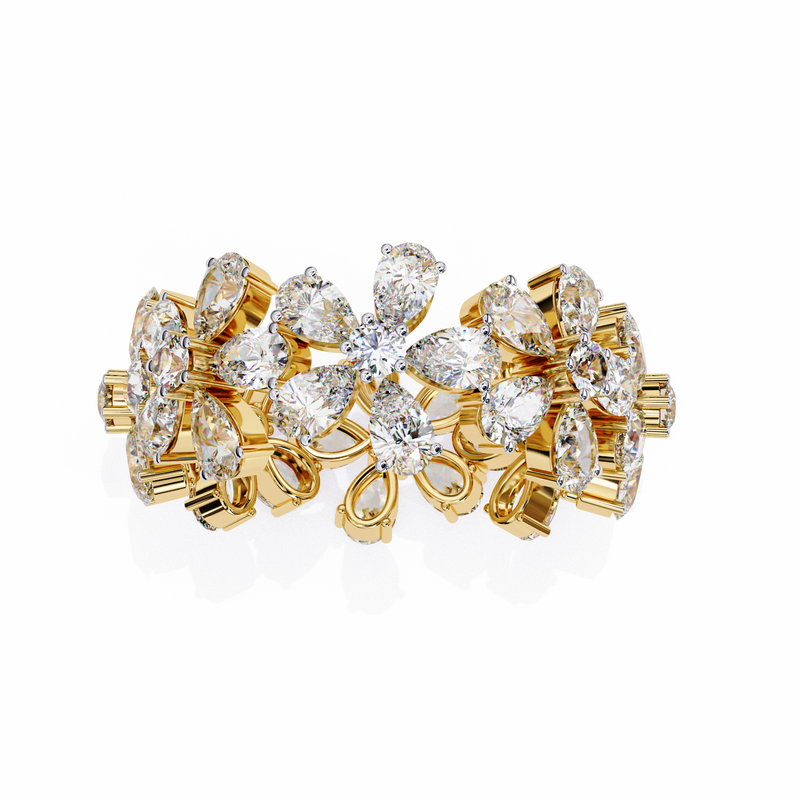 14k IGI certified pear wedding band with E-F color VVS-VS clarity diamonds 151
