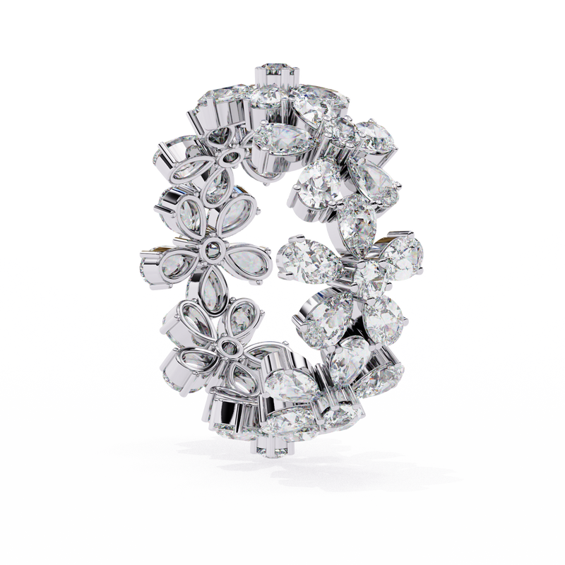 14k IGI certified pear wedding band with E-F color VVS-VS clarity diamonds 151