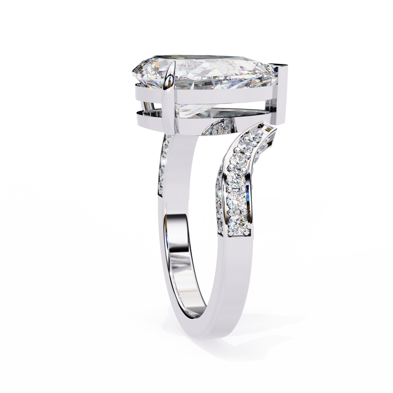 14k IGI certified pear ring with E-F color VVS-VS clarity diamonds 152