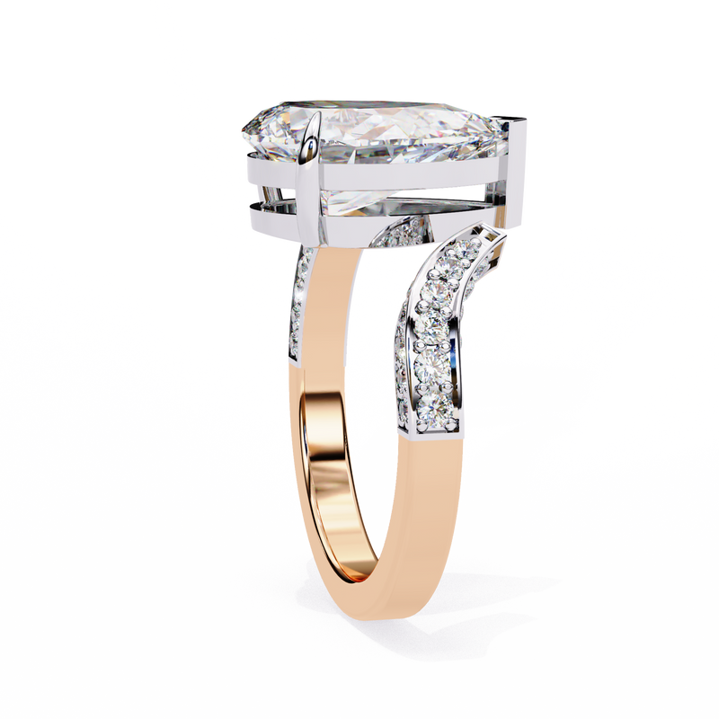 14k IGI certified pear ring with E-F color VVS-VS clarity diamonds 152