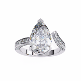 14k IGI certified pear ring with E-F color VVS-VS clarity diamonds 152
