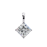 14K White Gold IGI Certified Princess Cut Diamond Solitaire Pendant – D-E Color, VVS–VS Clarity, Classic Bail