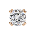 14K White Gold IGI Certified Cushion Cut Solitaire Stud Earrings, 4 Double split Prong, D-E Color, VVS/VS Clarity