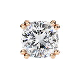 14K White Gold IGI Certified Cushion Cut Solitaire Stud Earrings, 4 Double split Prong, D-E Color, VVS/VS Clarity