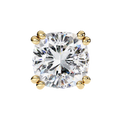 14K White Gold IGI Certified Cushion Cut Solitaire Stud Earrings, 4 Double split Prong, D-E Color, VVS/VS Clarity