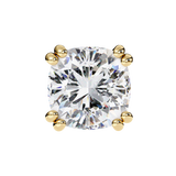 14K White Gold IGI Certified Cushion Cut Solitaire Stud Earrings, 4 Double split Prong, D-E Color, VVS/VS Clarity