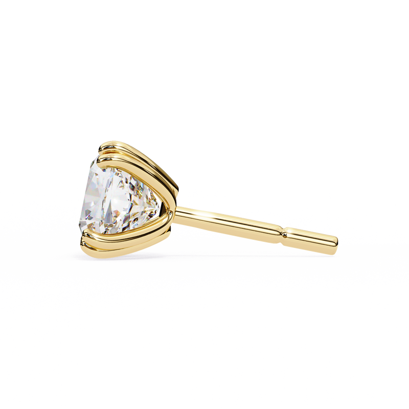 14K White Gold IGI Certified Cushion Cut Solitaire Stud Earrings, 4 Double split Prong, D-E Color, VVS/VS Clarity