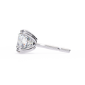 14K White Gold IGI Certified Cushion Cut Solitaire Stud Earrings, 4 Double split Prong, D-E Color, VVS/VS Clarity
