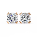 14K White Gold IGI Certified Cushion Cut Solitaire Stud Earrings, 4 Double split Prong, D-E Color, VVS/VS Clarity