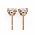 14K White Gold IGI Certified Cushion Cut Solitaire Stud Earrings, 4 Double split Prong, D-E Color, VVS/VS Clarity