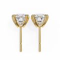 14K White Gold IGI Certified Cushion Cut Solitaire Stud Earrings, 4 Double split Prong, D-E Color, VVS/VS Clarity
