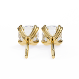 14K White Gold IGI Certified Cushion Cut Solitaire Stud Earrings, 4 Double split Prong, D-E Color, VVS/VS Clarity