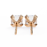 14K White Gold IGI Certified Cushion Cut Solitaire Stud Earrings, 4 Double split Prong, D-E Color, VVS/VS Clarity