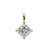 14K White Gold IGI Certified Princess Cut Diamond Solitaire Pendant – D-E Color, VVS–VS Clarity, Classic Bail