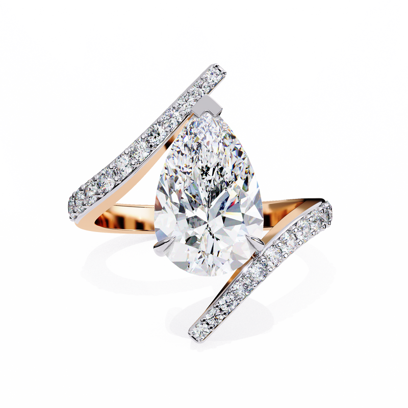 14k IGI certified round ring with E-F color VVS-VS clarity diamonds 153