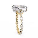 14k IGI certified pear ring with E-F color VVS-VS clarity diamonds 154