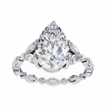 14k IGI certified pear ring with E-F color VVS-VS clarity diamonds 154