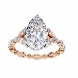 14k IGI certified pear ring with E-F color VVS-VS clarity diamonds 154