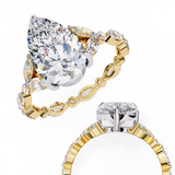 14k IGI certified pear ring with E-F color VVS-VS clarity diamonds 154