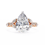 14k IGI certified pear ring with E-F color VVS-VS clarity diamonds 154