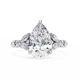 14k IGI certified pear ring with E-F color VVS-VS clarity diamonds 154