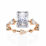 14k IGI certified radiant ring with E-F color VVS-VS clarity diamonds 155