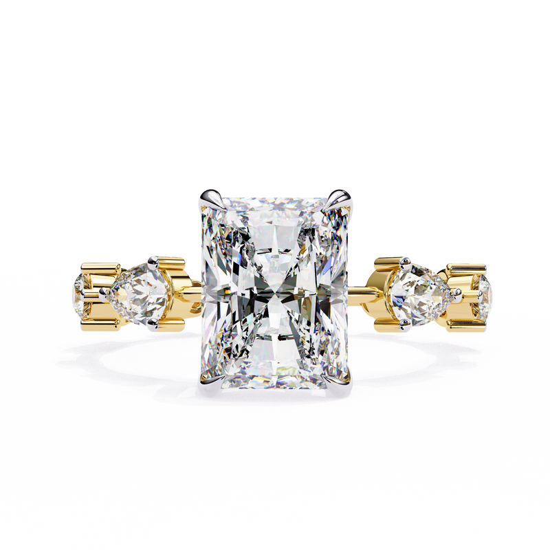 14k IGI certified radiant ring with E-F color VVS-VS clarity diamonds 155