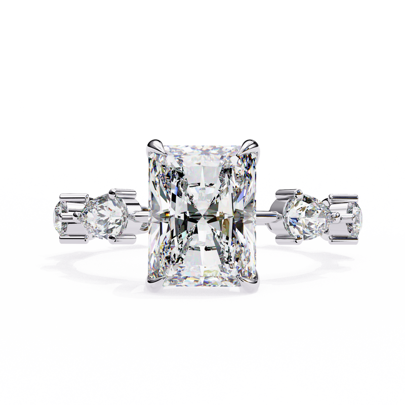 14k IGI certified radiant ring with E-F color VVS-VS clarity diamonds 155
