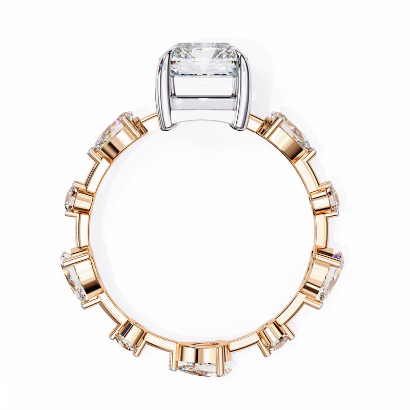 14k IGI certified radiant ring with E-F color VVS-VS clarity diamonds 155