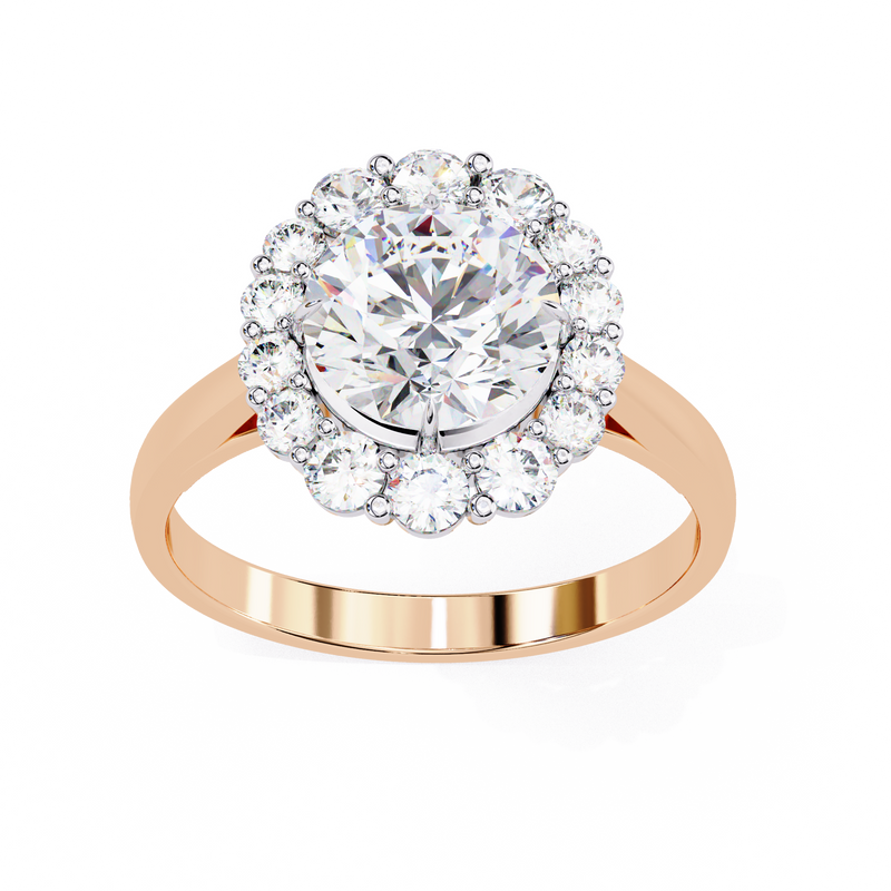 14k IGI certified round ring with E-F color VVS-VS clarity diamonds 156
